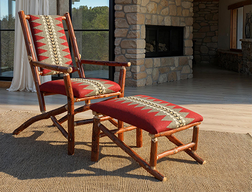 A custom lounge chair and ottoman by Fireside Lodge Furniture.
