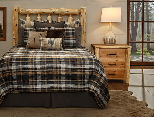 The Whistler Sable bed ensemble by Wooded River.